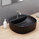 Lavabo d'appoggio nero in ceramica da 40x40 cm - Serie Nature Idrobric SCACER0839NE