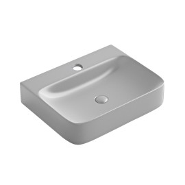 Lavabo d'appoggio grigio opaco in ceramica da 60x47 cm - Serie Nordic Idrobric SCACER0860GR