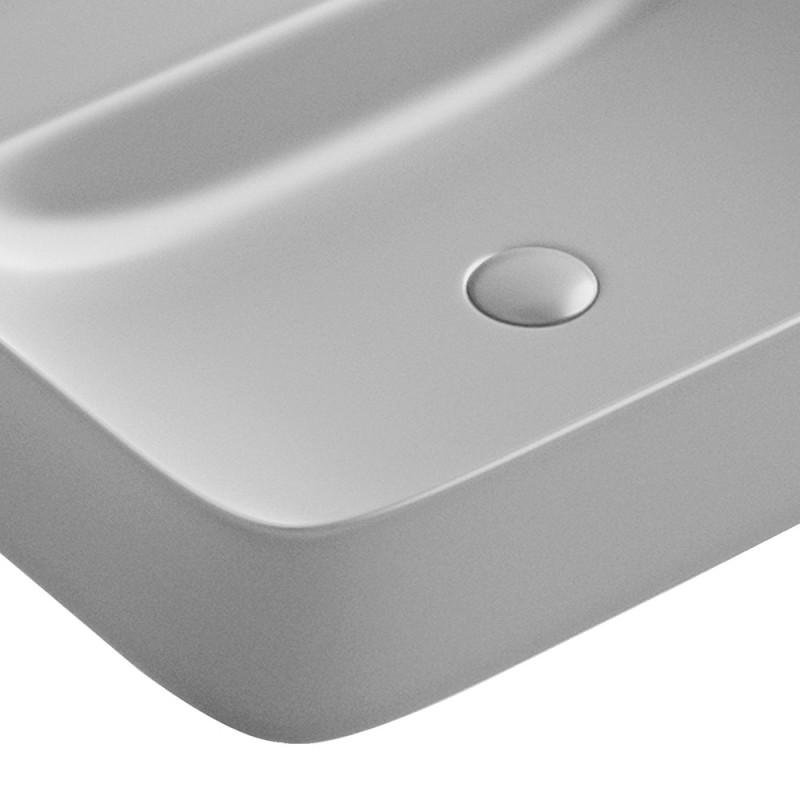 Lavabo d'appoggio grigio opaco in ceramica da 60x47 cm - Serie Nordic Idrobric SCACER0860GR