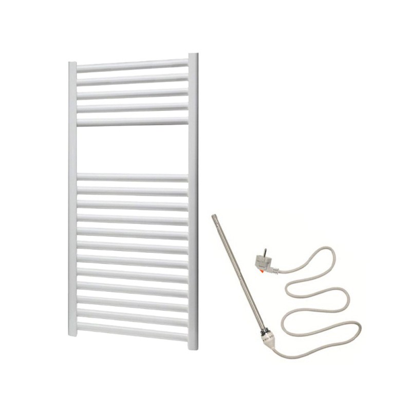 Scaldasalviette elettrico 500×1200 mm bianco con resistenza on/off Idrobric SCARAD0019EL