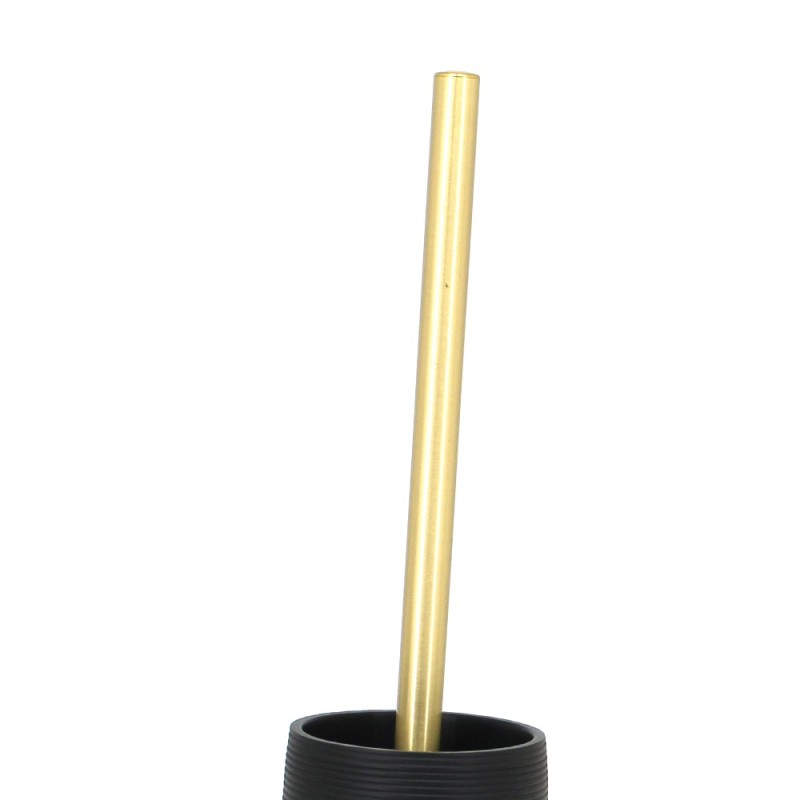 Porta scopino d'appoggio nero e oro in poliresina - Serie Elegant Aquasanit QH1140NE