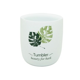 Bicchiere porta spazzolini in poliresina - Serie Leaf Aquasanit QH8100WW