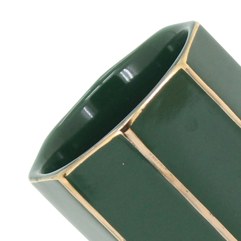 Porta spazzolini verde e oro in ceramica - Serie Smeraldo Aquasanit QH2100NO