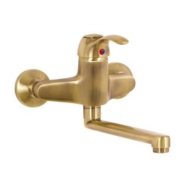 Rubinetto lavello parete serie distri vecchio ottone Idrobric J42136