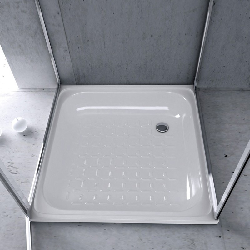 Piatto doccia 70x70 cm in acciaio bianco Smavit 111-200-70