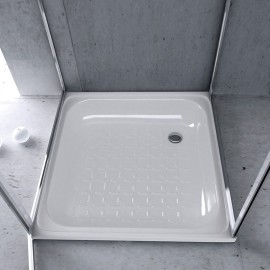 Piatto doccia 80x80 cm in acciaio bianco Smavit 111-200-8008
