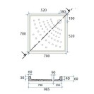 Piatto doccia 70x70 cm h6 quadrato in ceramica dianhydro DH 179-D6100-70