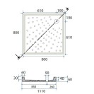 Piatto doccia 70x70 cm h6 quadrato in ceramica dianhydro DH 179-D6100-70