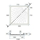 Piatto doccia 80x80 cm h6 quadrato in ceramica dianhydro DH 179-D6100-80