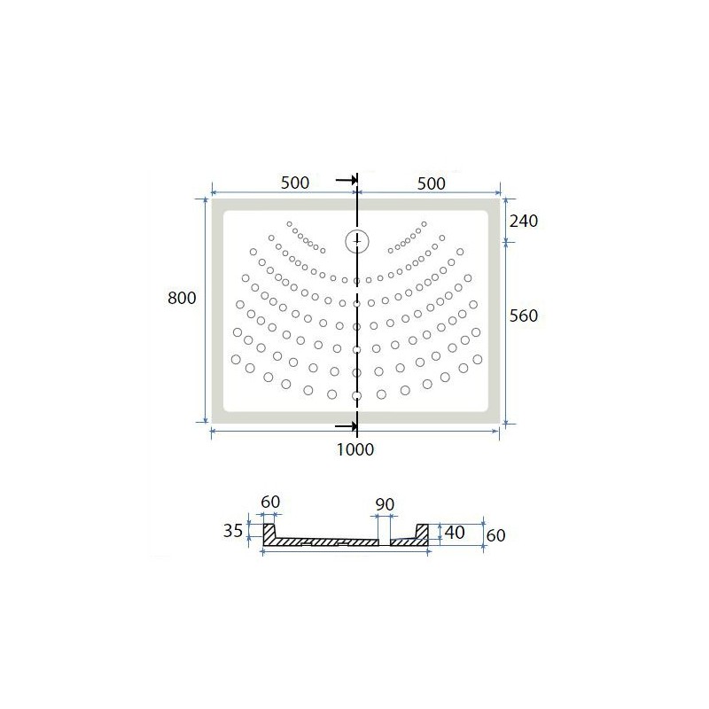 Piatto doccia 80x120 cm h6 rettangolare in ceramica dianhydro DH 179-D6120-80120 Piatto doccia 80x120 cm h6 rettangolare in ceramica dianhydro DH 179-D6120-80120