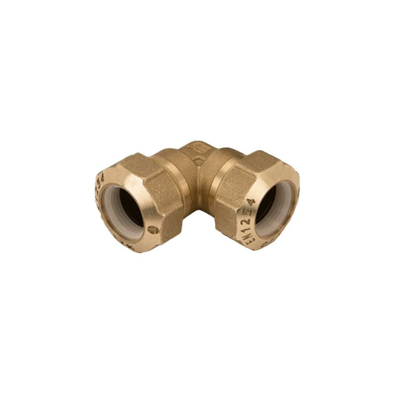 Raccordo curvo doppio in ottone per polietilene Idrobric CARRAC023XRC