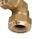 Raccordo curvo doppio in ottone per polietilene Idrobric CARRAC023XRC