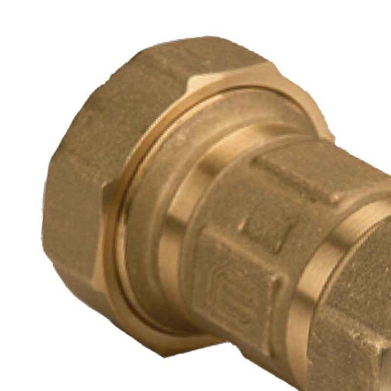 Raccordo Rubinetto Giardino TC In Ottone 1/2" - Con Doppia Valvola Di Ritegno E Gomito Piastra