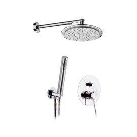 Set doccia con soffione, doccia minimale e miscelatore - serie minimal Remer N09S02