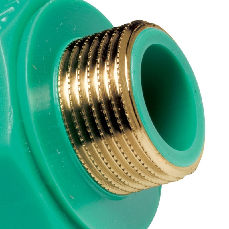 Gomito a 90â° mf con inserto ottone filettato in ppr polipropilene verde Idrobric CARRPN00082X