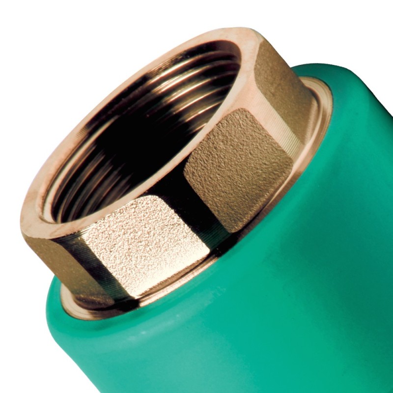 Manicotto diritto ff con inserto ottone filettato in ppr polipropilene verde Idrobric CARRPN00072X