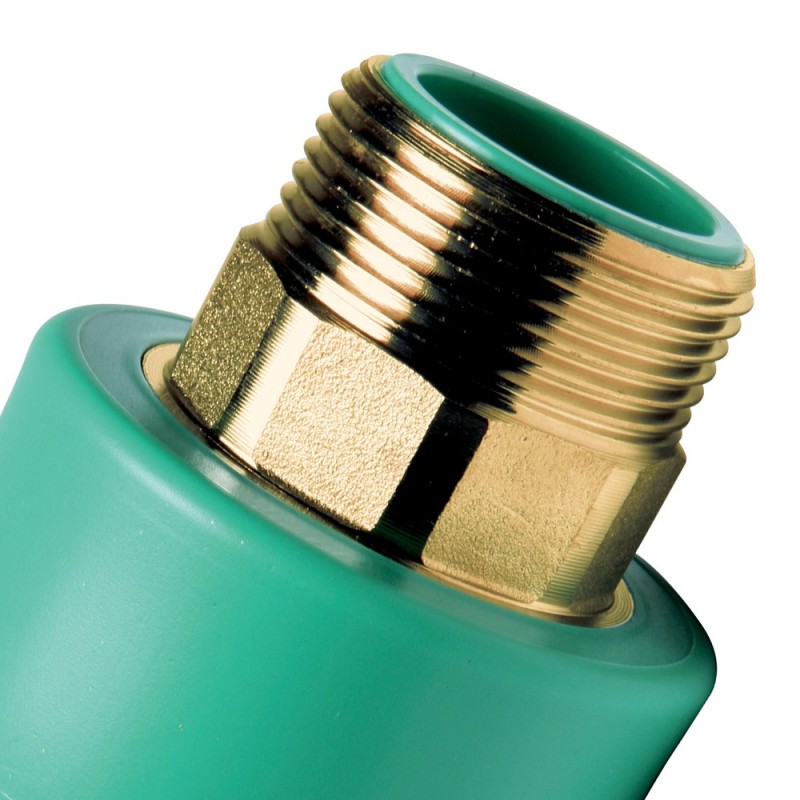 Manicotto diritto mf con inserto ottone filettato in ppr polipropilene verde Idrobric CARRPN00062X