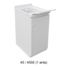 Lavatoio con mobile in abs e con tavola in polipropilene 45x60 anta singola DH 140-100-45