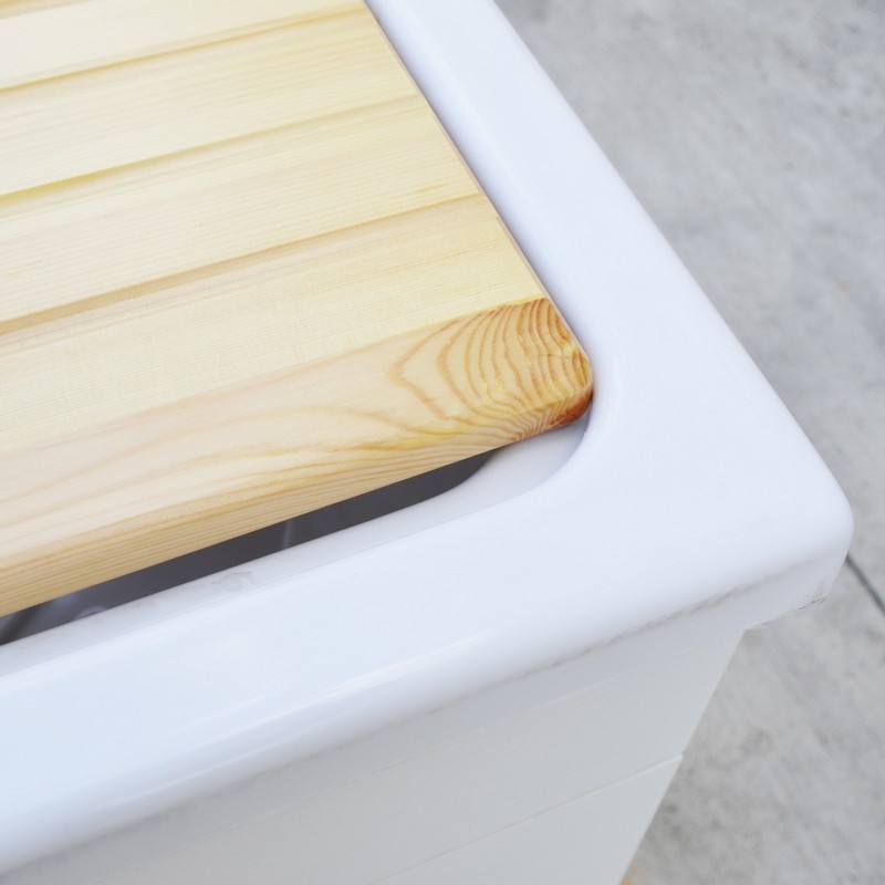 Lavatoio con mobile 80x50 e tavola in legno DH 140-1012-5080 Lavatoio con mobile 80x50 e tavola in legno DH 140-1012-5080