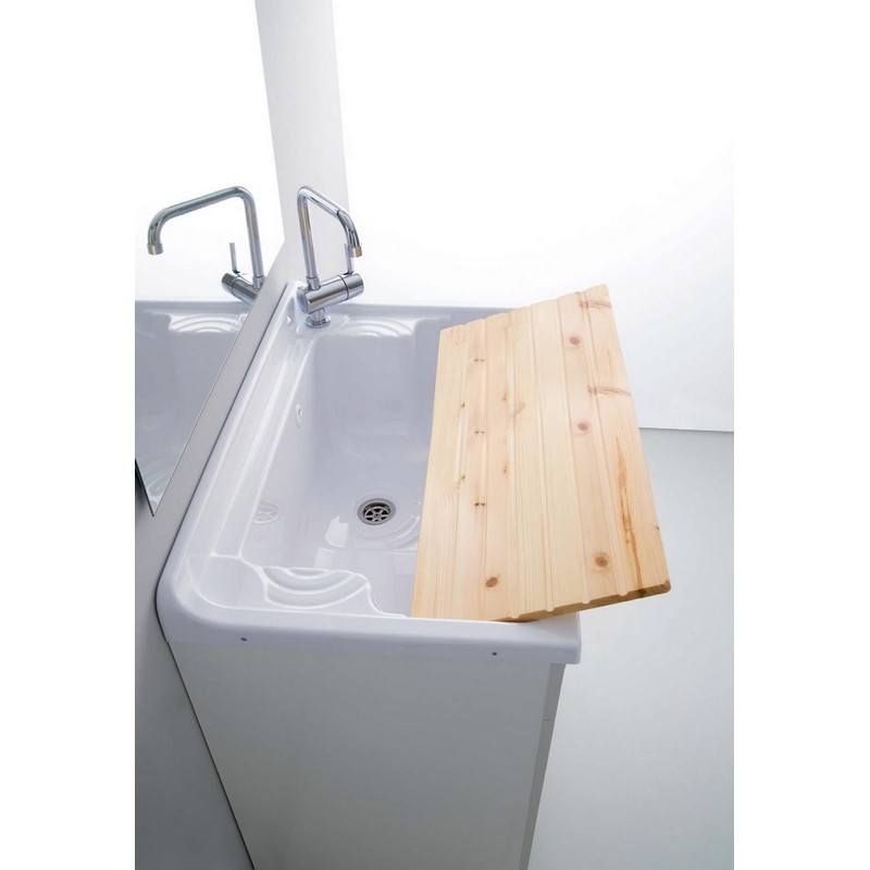Lavatoio con mobile 80x50 e tavola in legno DH 140-1012-5080 Lavatoio con mobile 80x50 e tavola in legno DH 140-1012-5080