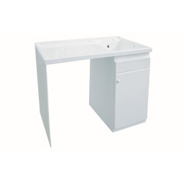 Lavatoio 60x108 sinistro con coprilavatrice vasca in resina DH 140-205-SX