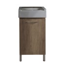 Mobile lavatoio con lavabo in ceramica 1 anta olmo 50x50 Xilon 140-XMN01-LM5050