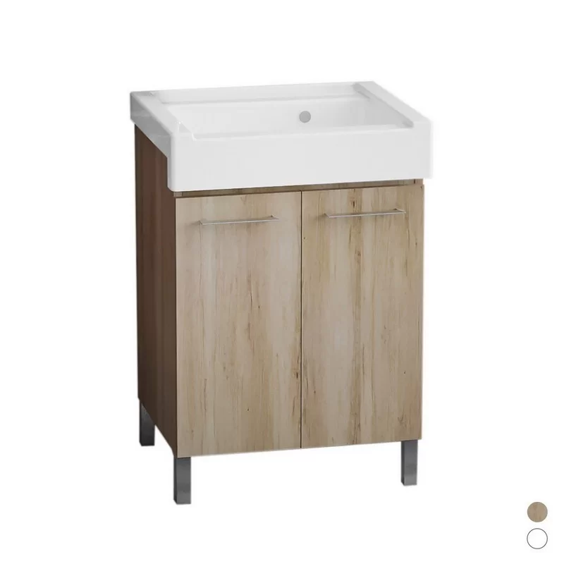 Mobile lavatoio con lavabo in ceramica 2 ante 75x50 olmo Xilon 140-XMN02-LM7550 Mobile lavatoio con lavabo in ceramica 2 ante 75x50 olmo Xilon 140-XMN02-LM7550