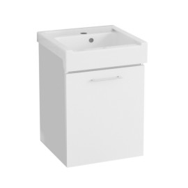 Mobile lavatoio sospeso con lavabo in ceramica 1 anta 50x50 bianco Xilon 140-XMS01-BC5050