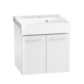 Lavatoio 60X50 sospeso con lavabo in ceramica 2 ante Xilon 140-XMS02-BC6050