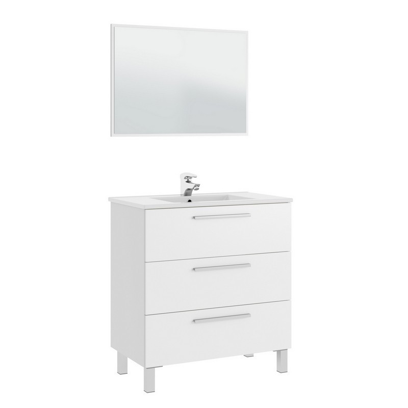 Mobile bagno athena/albert 3 cassetti bianco lucido 80x86 142-FAT20-BD080