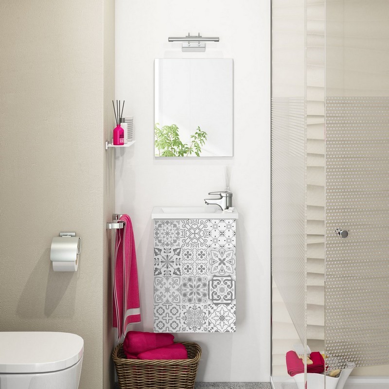 Mobile bagno 40 cm sospeso serie compact/cody bianco laccato DH 142-FCO20-BL040