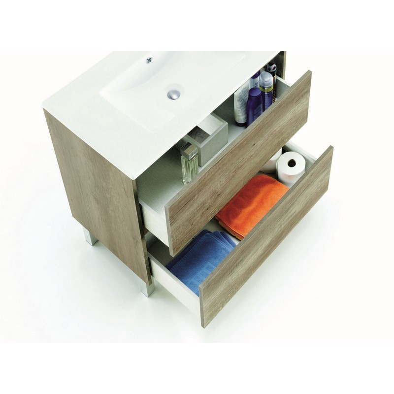 Mobile bagno 80x80x45 dakota/drake 2 cassetti color nordik (da montare) DH 142-FDK20-NK080