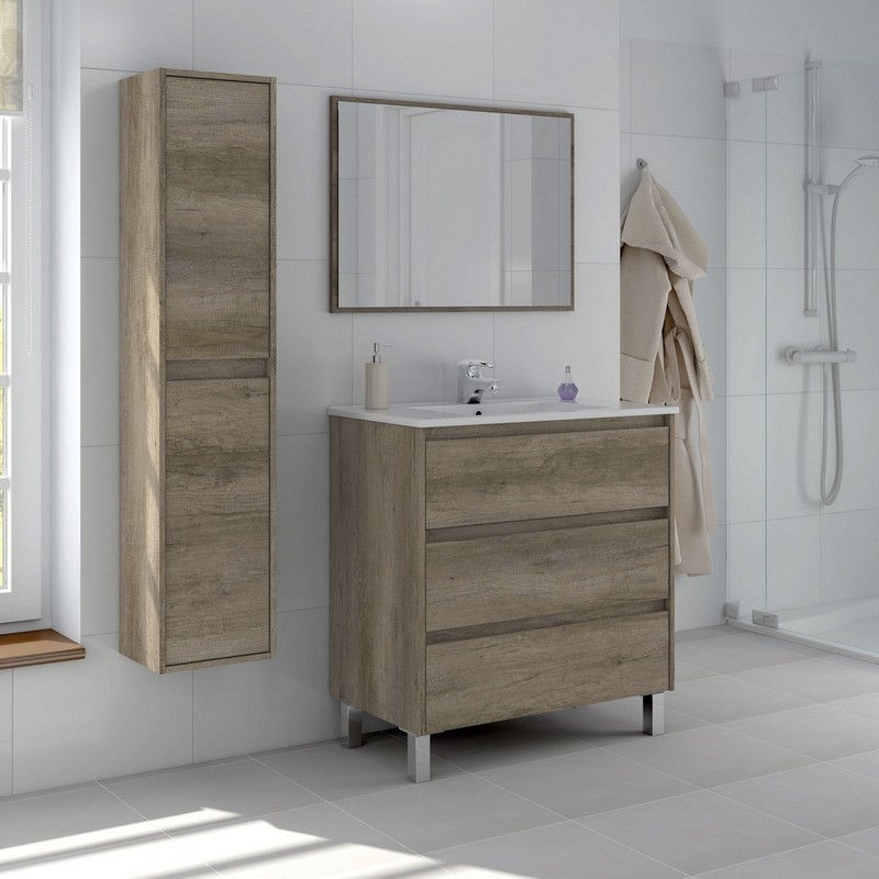 Colonna bagno 140x30x26 cm serie dakota/drake color nordik DH 142-FDK40-NK140