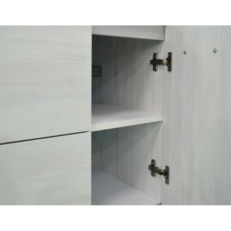 Mobile bagno sospeso serie betty con lavabo e specchio 90 cm larice bianco DH 142-PB20090-LB