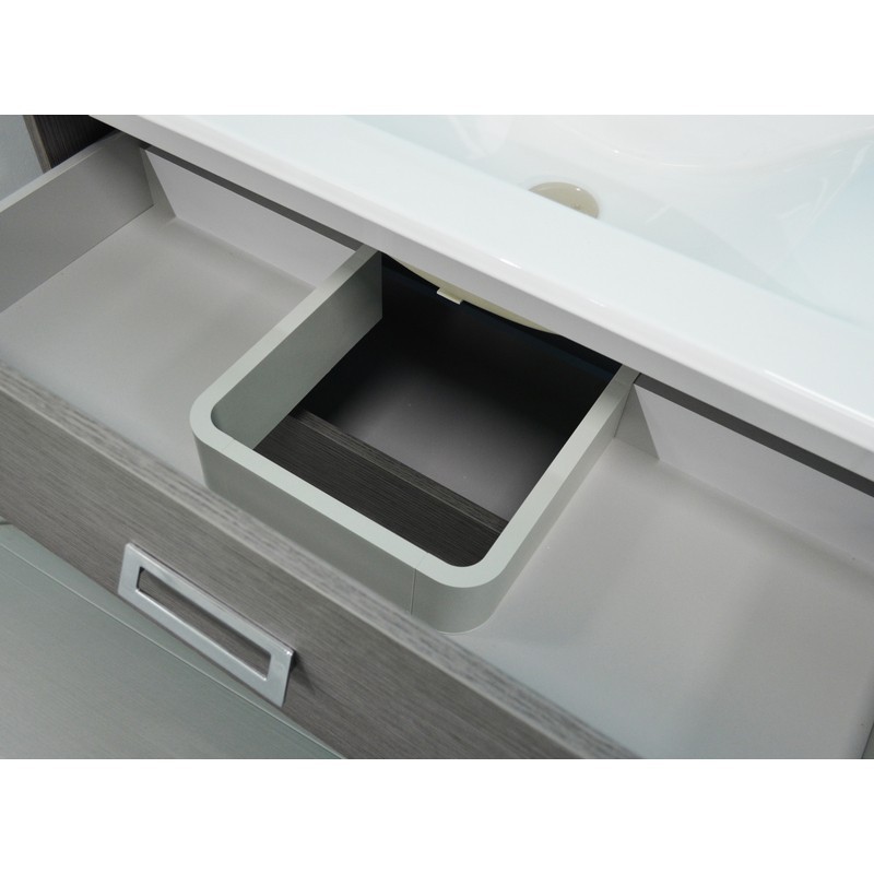 Mobile bagno sospeso fantasy 75 cm grigio matrix con lavabo e specchio DH 142-PF20075-GM