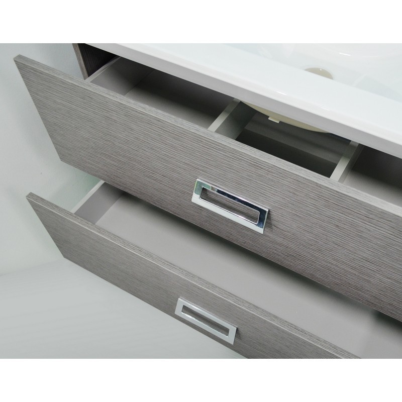 Mobile bagno sospeso fantasy 75 cm grigio matrix con lavabo e specchio DH 142-PF20075-GM