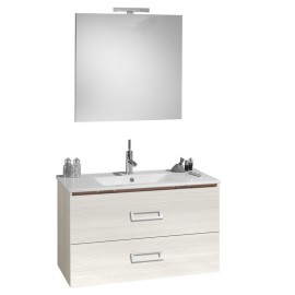 Mobile bagno sospeso 90 cm bianco matrix serie fantasy con lavabo e specchio DH 142-PF20090-BM
