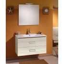 Mobile bagno sospeso 90 cm bianco matrix serie fantasy con lavabo e specchio DH 142-PF20090-BM