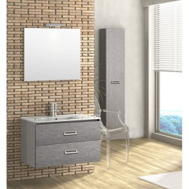 Mobile bagno sospeso fantasy 90 cm grigio matrix con lavabo e specchio DH 142-PF20090-GM