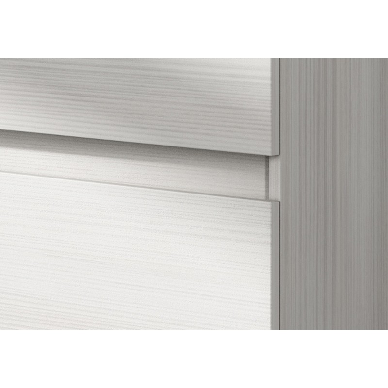 Mobile bagno sospeso perseo larice bianco con lavabo e specchio 90 cm DH 142-PP20090-LB