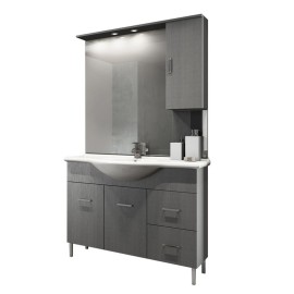 Mobile bagno venice larice grigio cm 105 con lavabo e specchio DH 142-PV20105-LG