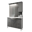 Mobile bagno venice larice grigio cm 105 con lavabo e specchio DH 142-PV20105-LG