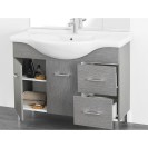 Mobile bagno venice larice grigio cm 105 con lavabo e specchio DH 142-PV20105-LG