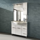 Mobile bagno venice bianco lucido cm 85 con lavabo e specchio DH 142-PV20085-BL