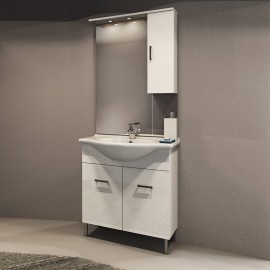 Mobile bagno venice bianco lucido cm 75 con lavabo e specchio DH 142-PV20075-BL