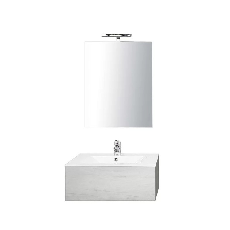 Composizione bagno sospesa da 80 cm serie unika olmo bianco DH 142-LUK20080-BI