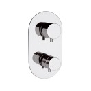 Rubinetto doccia nero opaco con deviatore a tre vie su unica piastra - serie minimal thermo Remer NT93NO