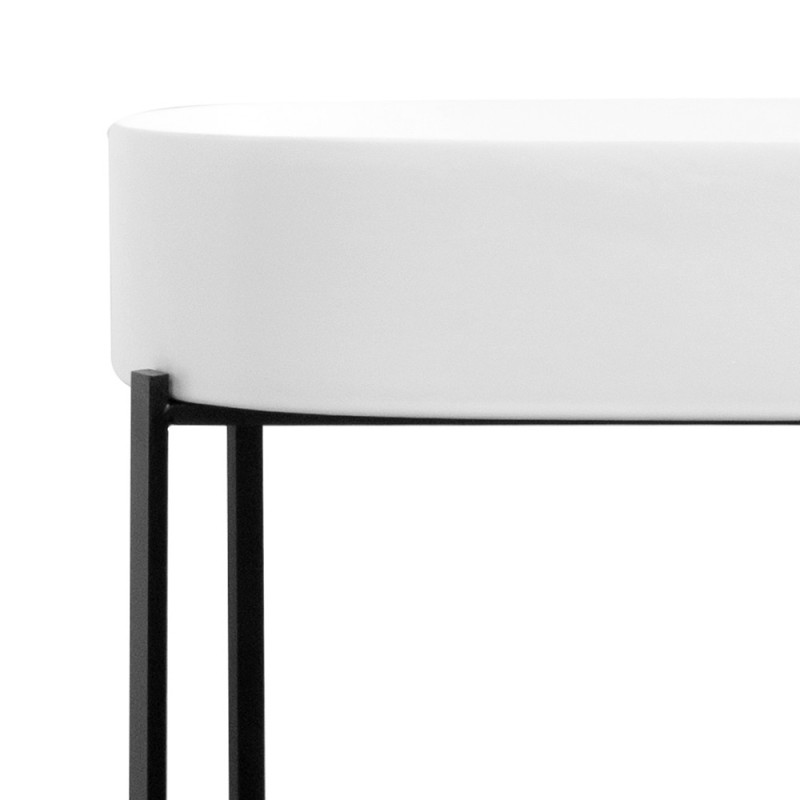 Set console nero con lavabo bianco satinato Idrobric SETCONLAVBIST