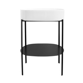 Set console nero con lavabo bianco lucido Idrobric SETCONLAVBILU