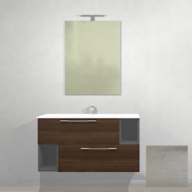 Mobile bagno 101x46x52 cm serie c in olmo nodato DH 142-HC100-LN